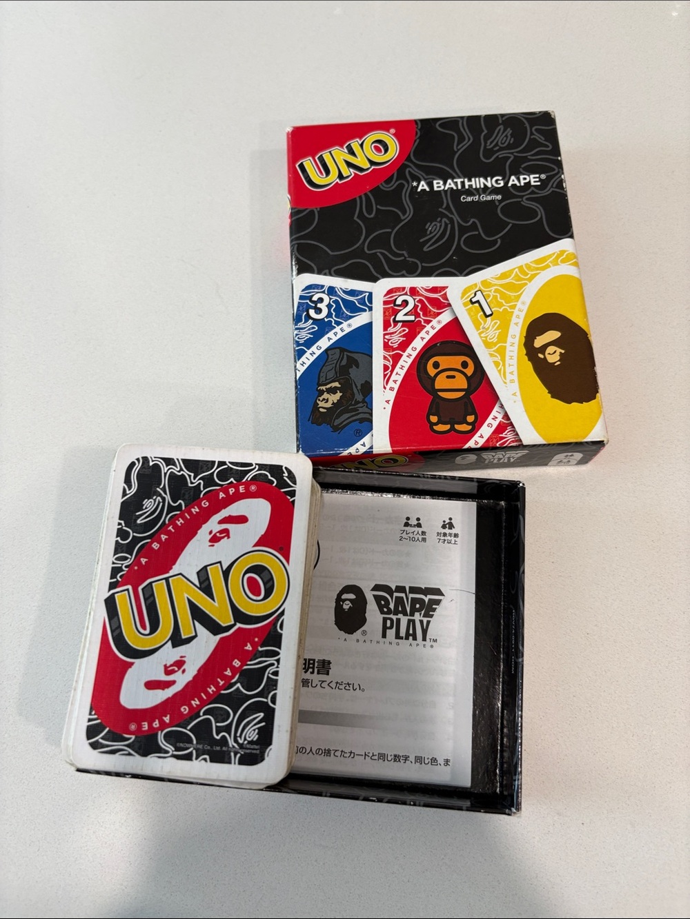 Bape UNO Card Game - Blue/Red/Yellow Design
